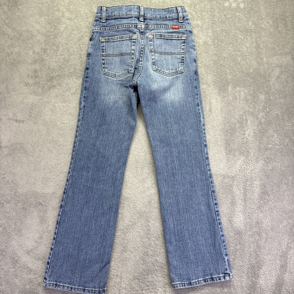 Wrangler Boys 12 Slim Light Wash Bootcut Jeans Adjustable Waist 6BRBWSW EUC